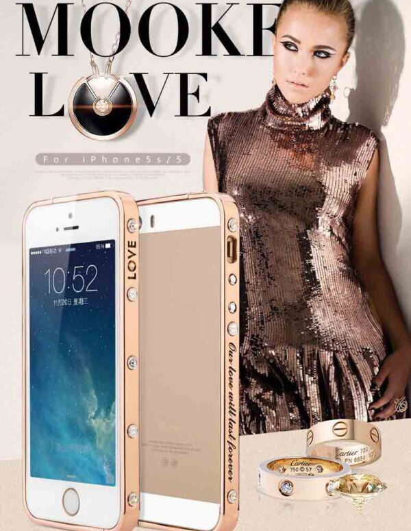 MOOKE Love Diamond Metal Bumper for iPhone 5S/Se