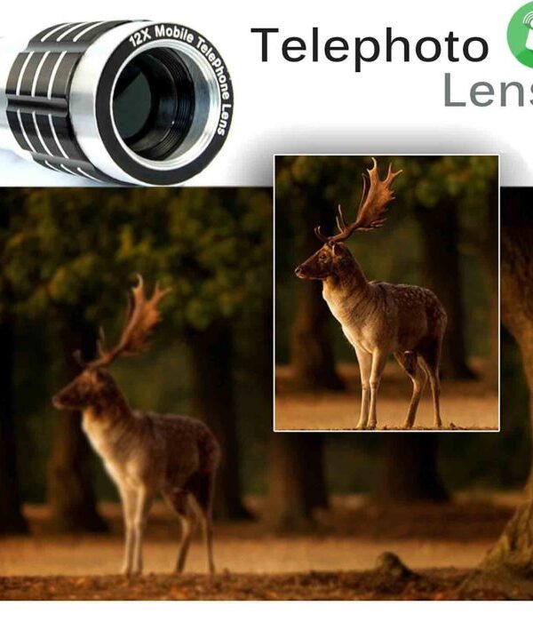 Pickogen Universal 12X Telescopic Camera Lens with Clamp Clip