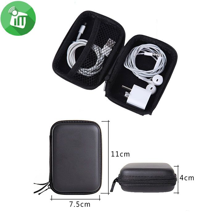 External Hard Drive Carrying Case, 2.5 Inch EVA Portable Storage Cable Case, Black - View #5