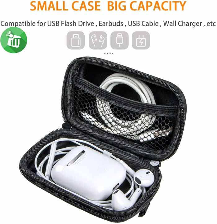Mini Hard Case Nylon Zipper Bag Rectangle Shaped (11cm x 7cm)