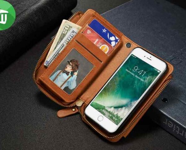 Genuine Leather Multi-functional Pocket Cover For Apple iPhone 6 / 6s