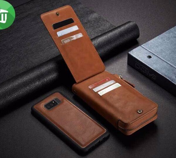 Genuine Leather Multi-functional Pocket Cover For Samsung Galaxy Note 8