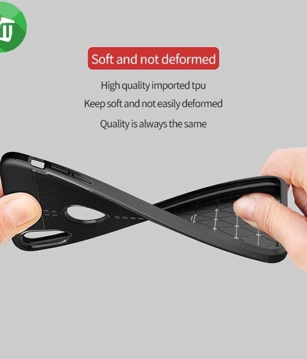 IPAKY TPU Litchi Stria Series Case Cover For Xiaomi Redmi Note 6 Pro