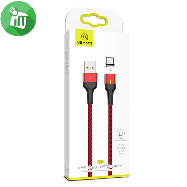 USAMS us-sj327 usb aluminum alloy magnetic cable 3a (Red)
