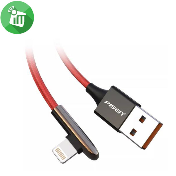 PISEN AL27-1200 Lightning Super Mini L Shape Gaming Data Charging Cable (Red)