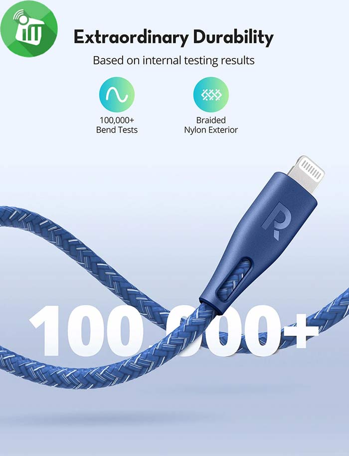 RAVPower RP-CB1005 USB-C To Lightning MFI Cable 2M