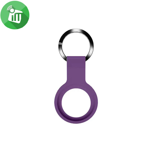 Mutural AirTag Secure Silicone Holder With Keychain (Ultra Violet)