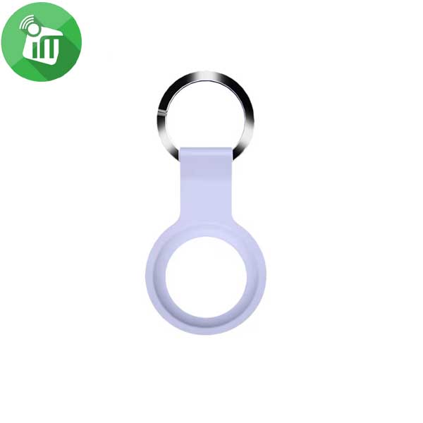 Mutural AirTag Secure Silicone Holder With Keychain (De Purple)