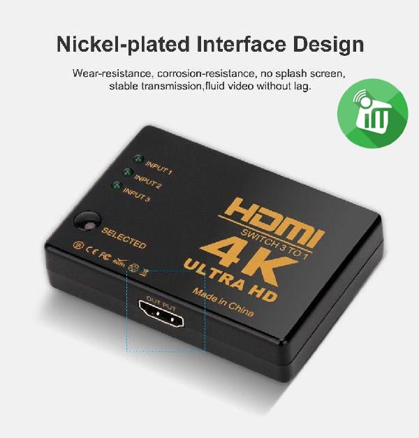 Onten 7593 3 in 1 Out HDMI 4K Splitter Converter 3