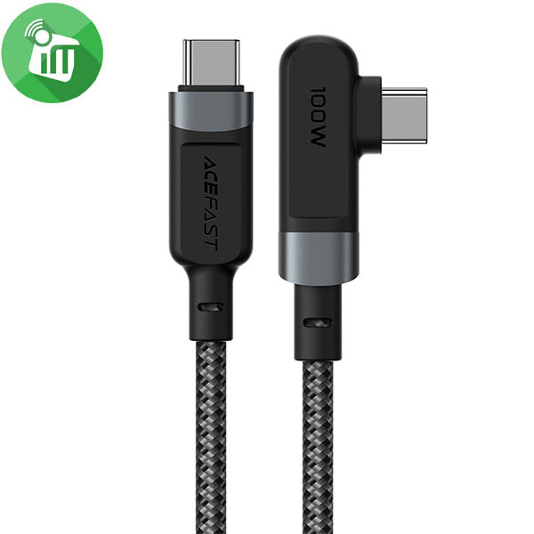 ACEFAST C5-03 USB-C to USB-C right angled charging data cable (Space Gray)