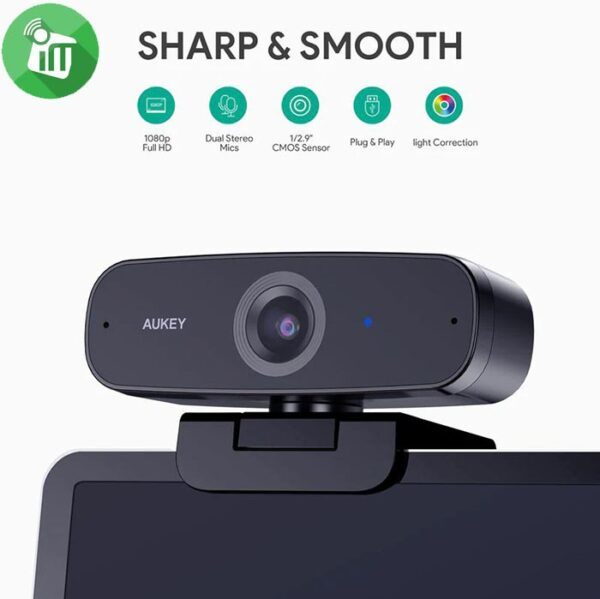 W3 Window Camera AUKEY PC-W3 Webcam 1080p Live Streaming Camera