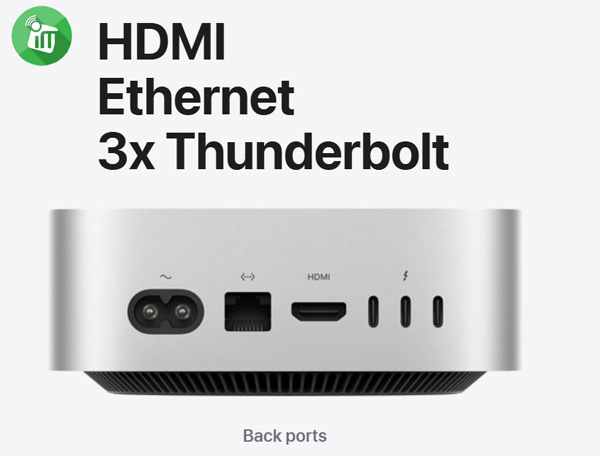 Apple Mac mini M4 chip with 10‑core CPU 16GB/256GB SSD