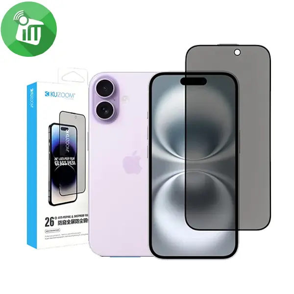 KuZoom 3D Privacy Glass Film Screen Protector iPhone 17/16 Pro