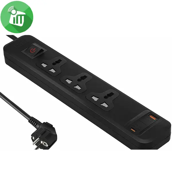 iLock Power Strip 3 Universal Outlets and USB-A 18W/PD 20W (2M)