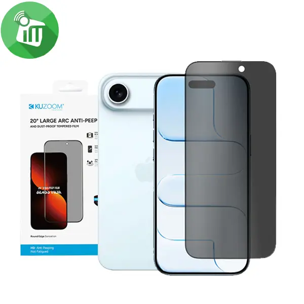 KuZoom 20 Degree Large Arc Privacy Glass Screen iPhone 17 Air