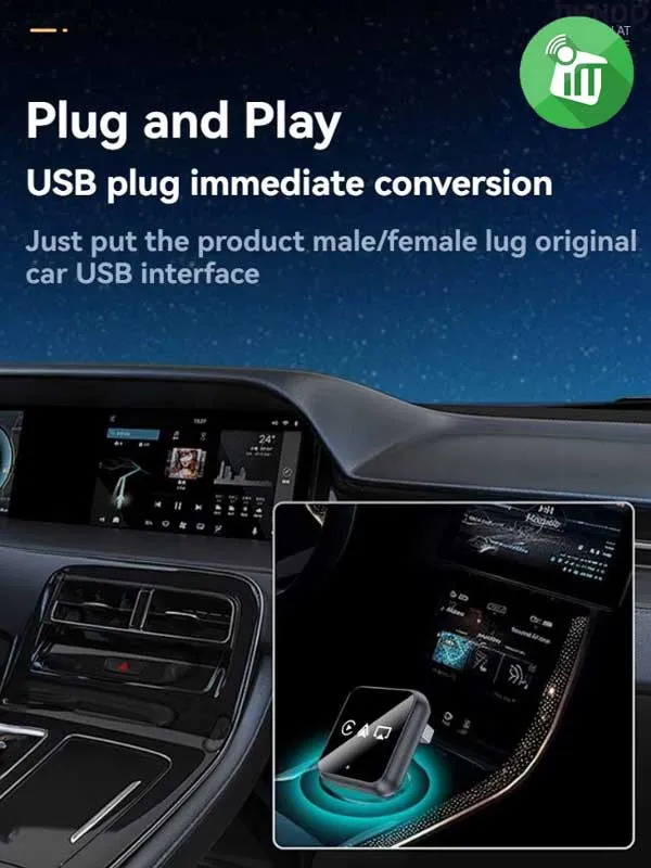 Mini Wireless 3IN1 Android Auto/CarPlay With AirPlay (TYS-4247)