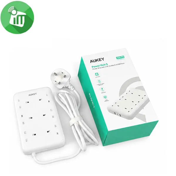 Aukey PU-A1 Power Hub S Power Strip 6 AC outlets and 3 USB Ports (1.5M) - Image 2