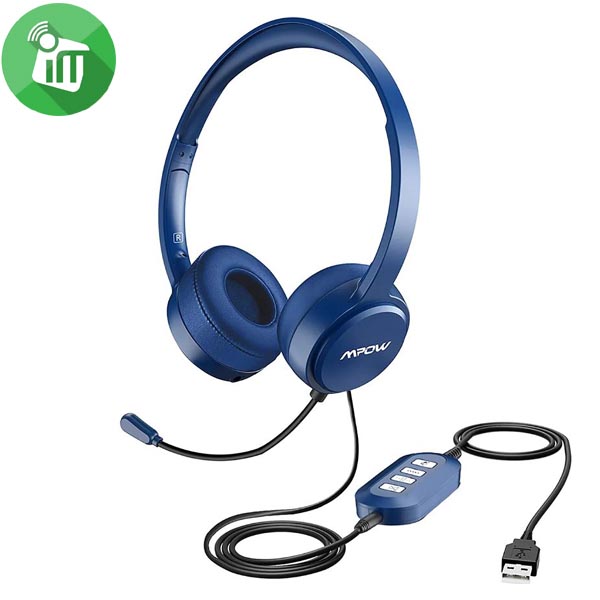 MPOW 071 USB/3.5mm Wired Computer Headset with Mic