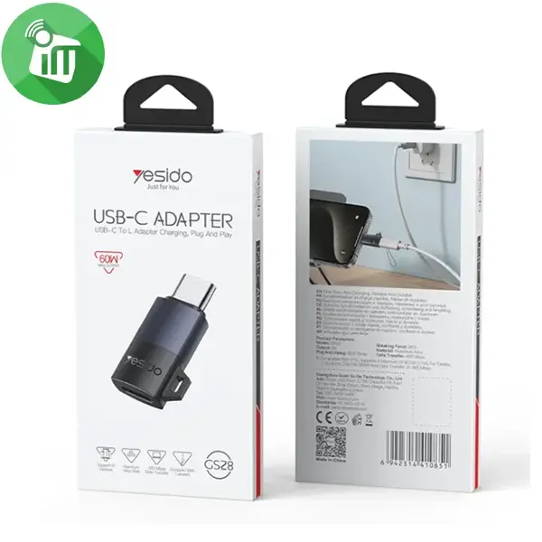 Yesido GS28 USB-C Male to Lightning Female Adapter - Image 2