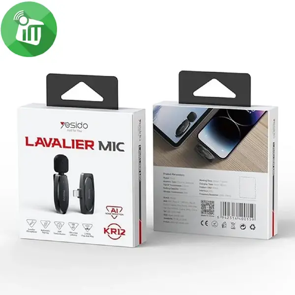 Yesido KR12 Lightning Wireless Lavalier Microphone - Image 2