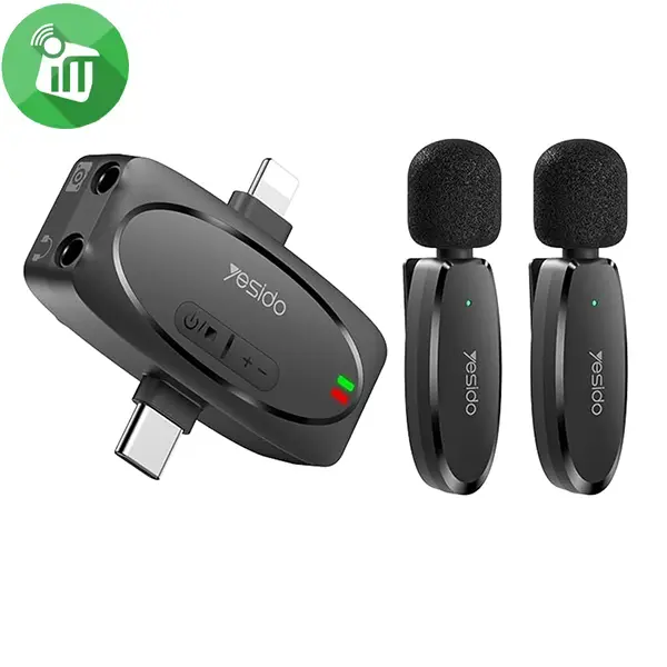 Yesido KR15 USB-C/Lightning Dual Wireless Lavalier Microphone