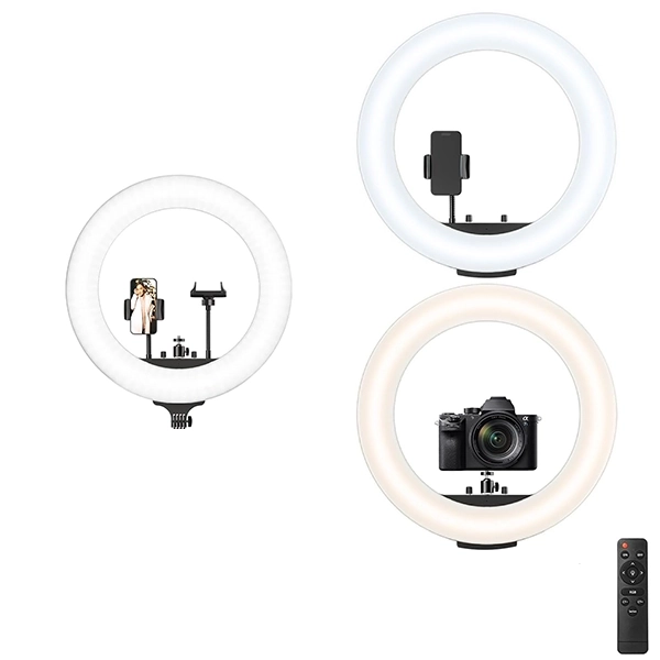 M22S 56cm Digital RGB LED Ring Light with 3 Phone Clip Remote Control (22-Inch) - Image 2