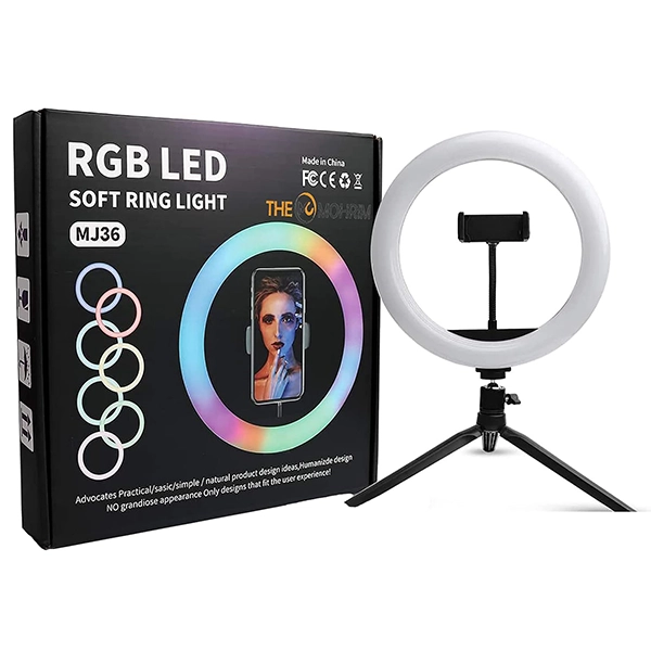 MJ36 36cm RGB LED Ring Light with Phone Clip (14-Inch) - Image 2