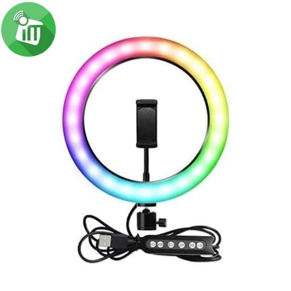 3D-36 36cm Crystal RGB LED Ring Light with Phone Clip (14-Inch)