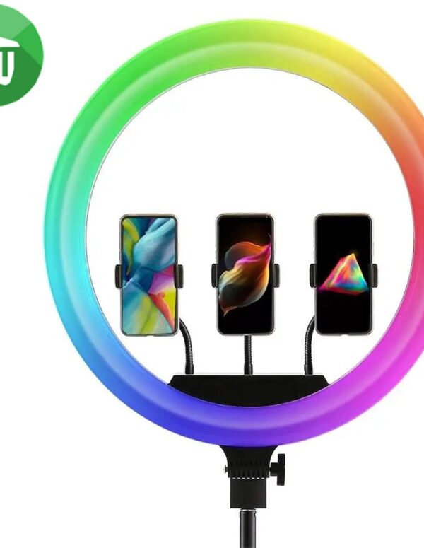 M45 45cm LED Ring Light with 3 Phone Clip Remote Control (18-Inch)