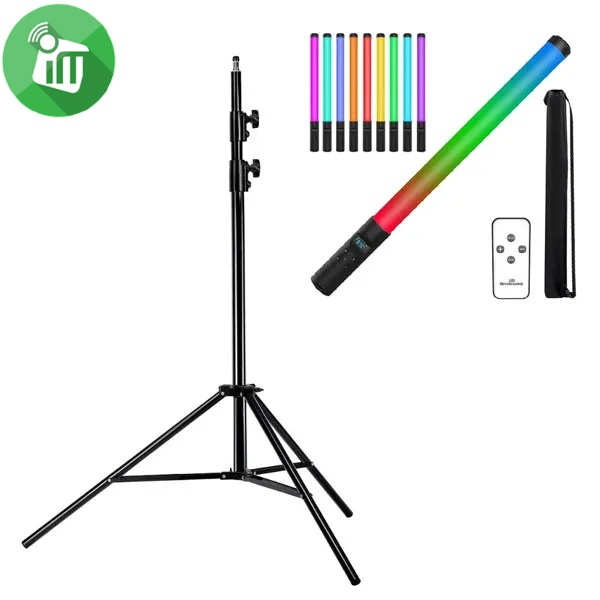 Adjustable Light Stand 2.1m With RGB Handheld LED Video