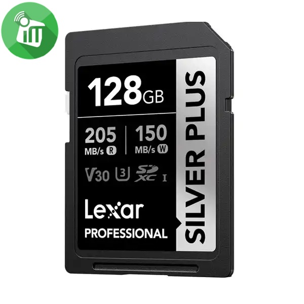 Lexar Silver Plus 128GB SDXC UHS-I Card For Camera 205MB/s