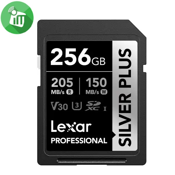 Lexar Silver Plus 256GB SDXC UHS-I Card For Camera 205MB/s