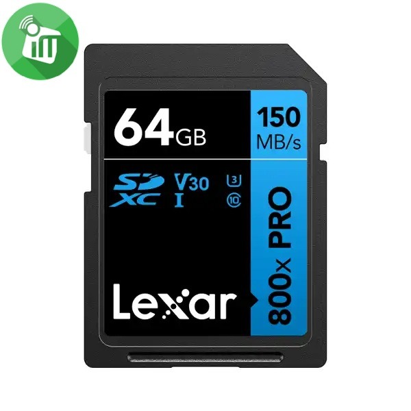 Lexar 800x PRO 64GB SDXC UHS-I Card For Camera 150MB/s